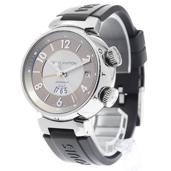 LOUIS VUITTON Tambourg GMT Rebeille Q1152 Alarm date Automatic Men's_883968 - Picture 2 of 6